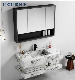 New Design Hotel Bathroom Modern Bathroom Vanity with Mirror Rock Plate Basin