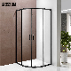 Bathroom Black Aluminum Tempered Glass Sliding Rollers Quadrant Shower Cabin manufacturer