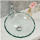 Modern Tempered Glass Hand Wash Sink: Stylish and Eco-Friendly Bathroom Vessel with Transparent Basin and Countertop Mounting for Home and Hotel Washrooms