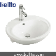 High Quality Europen Oval Recessed Bench Mount Wash Basin with Tap Hole