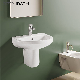 Ortonbath Semi-Pedestal Wash Basin Bathroom Sink Half Pedestal Wall Hung Basin Toilet Set Bathroom Ceramic Wash Basin