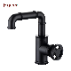 Fyeer Industrial Style Round Wheel Handle Solid Brass Basin Faucet in Black manufacturer
