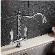 Fyeer Retro Style Brass Chrome Plated Kitchen Sink Faucet with Double Ceramic Handle manufacturer