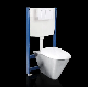  Dual Flush Wall-Hung Elongated Toilet and Duofit in-Wall Tank System in White Seat Included