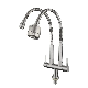  Zb6170 High Quality Stainless Steel Double Tube Kitchen Faucet