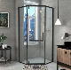 Qian Yan Glass Pull Shower Doors China Black Luxury Tempered Glass Bathroom Shower Enclosure Factory Fiberglass Shower with Glass Door