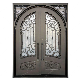  Basic Customization European Security Home Arched Single Double Main Entrance Front Entry Wrought Iron Door Price