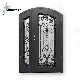 Galvanized Cast Iron Entry Door Design Entrance Security Wrought Iron Door with Glass for Residential House