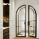  Arched Top with Straight Lines Indoor Aluminium French Casement Swing Glass Door Internal