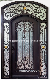 Colorful Glass Security Wrought Iron Metal Steel Entrance Front Door manufacturer