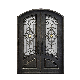 Double Single Luxury House Main Gate Pric Wrough Iron Grill Door Design