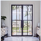  New Design Popular Style Cheap Price Loft Doors Black Frame Customized Size and Design Glass Iron Door