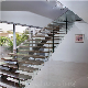 Used Glass Railing Building Oak Wooden Tread Straight Staircase manufacturer