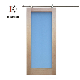 Frosted Glass Modern Design Full Lite Wooden Interior Barn Door manufacturer