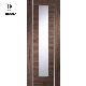  Internal Solid Wood Walnut Door with Frosted Glass Aluminium Insert Strip for Bathroom