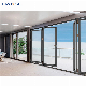 Hurricane Balcony Patio Soundproof Bi-Fold Doors Tempered Glass Aluminum Sliding Folding Doors manufacturer