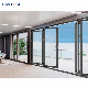 Hurricane Balcony Patio Soundproof Bi-Fold Doors Tempered Glass Aluminum Sliding Folding Doors