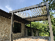 Customized Size Waterproof Garden Bioclimatic Outdoor Gazebo Aluminium Pergola with Louver Roof|Pergola with Metal Roof|Pitched Roof Pergola manufacturer