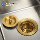  Bathroom Floor Kitchen Washroom Gold Round Polished Surface Stainless Steel Metal Net Drain Basket Sink Mesh Strainer Stopper