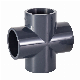 Dn200 Dark Grey PVC Pn16 Cross Tee for Water Treatment