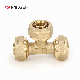 Mingshi Plumbing Materials Floor Heat Water Supply System Pex-Al-Pex Pipe Fitting Equal Tee with Watermark/Acs/Aenor/Skz/Wras/Cstb Compression Brass Fittings