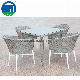 Modern with Tempered Glass Table Top Rattan Outdoor Wicker Dining Furniture