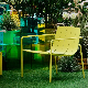  Nordic Design Patio Furniture Yellow Aluminum Indoor Outdoor Chair with Armrest