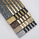  Rongke OEM Indoor Home Decoration Fluted Grooved Grille Grey Slatwood Golden Wall Panel Decorated