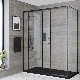  China Wholesale Advanced Design Bathroom/Gym/Dance Room Sliding Shower Enclosure Door Matt Black