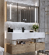 High-End Fashion Modern Melamine Bathroom Vanity Cabinet with LED Mirror for Washroom