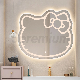  Hello Kitty Wall Mirror Smart Touch Screen Sensitive Makeup Vanity Mirror Color Changing Dimming Glass LED Mirror with Light