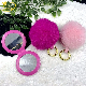  Promotion Fake Rabbit Fur POM Key-Ring Advertising Gifts Cosmetic Mirror