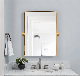  Large Gold Metal Framed Mirror Rectangluar Bathroom Mirror for Wall Popular Design