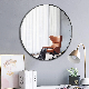 Wall-Mounted Large Round Mirror Decorative Make-up Framed Mirror with Black Frame for Bedroom, Bathroom Entryway and Dining Room manufacturer