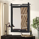  Black Farmhouse Mirror for Wall, 22X30inch Wood Framed Square Bathroom Mirrors for Vanity, Barn Door Style Mirrors Wall Mounted Dresser Decor Mirror Living Room