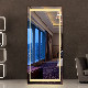 Novel Design Minimalism Copper Lead Free Sliver Frame Dressing Rectangle Home Full Length Mirror