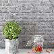  Decoration Material Waterproof Self Adhesive Grey White 3D Brick PVC Embossed Wallpaper