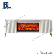 79 Inch White TV Stand Electric Fireplac E0 Wooden Media Cabinet Entertainment Unit Center TV Stand with LED Fireplace