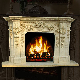 Home Decoration Natural Marble Fireplace Mantel Solid Stone Fireplace Surround