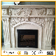 Marble/Stone Fireplace with Flower Fireplace Mantel Surround