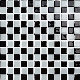 23X23 Black and White Checkerboard Wall Glass Mosaic (G423010)