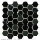  Hexagonal Black Mix Interior Decorative Crystal Mosaic Tile