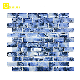  Luxury Design Swimming Pool Blue Marble Crystal Glass Mosaic Tile Bathroom Wall