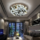 Indoor Glass Big Round Gold LED Crystal Pendant Lamp with 2rings Modern