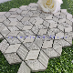 Rhombus Gray Wood Marble Mosaic Wall Decoration