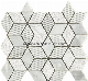 Rhombus White Gray Natural Marble Mosaic for Interior Wall Design