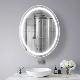 Bathroom Lighted Wall Mirror with Aluminum Frame and Touchable Defog