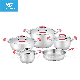 9 PCS Red Silicone Handle Stainless Steel Cookware Set Kitchen Ware manufacturer