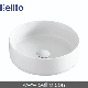 Solid simple design slim vessel sink white ceramic bathroom sink (WHT)