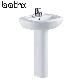 Hot Sale Sanitary Ware for Shampoo Sink Smooth Glaze Ceramic Two Piece Basin manufacturer